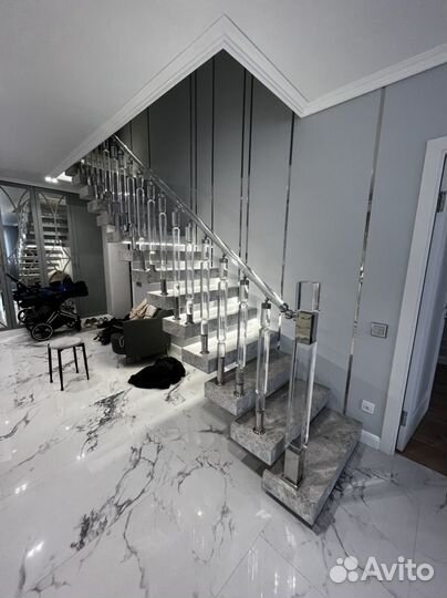 Лестница на металлокаркасе Ограждения