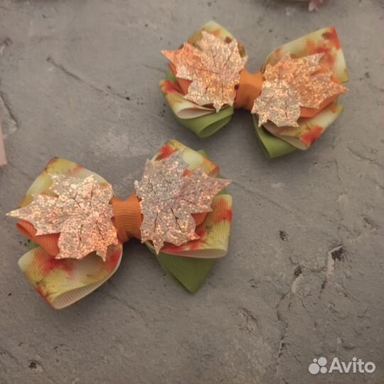 Бантики для волос осенние ободки