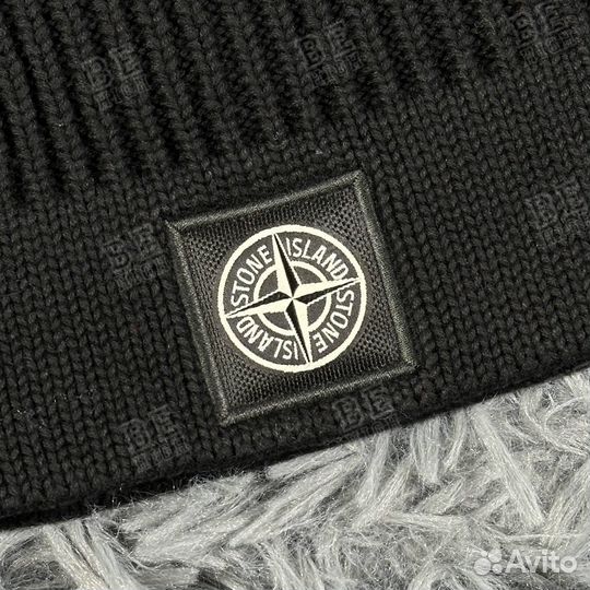 Stone island x supreme балаклава GID черная