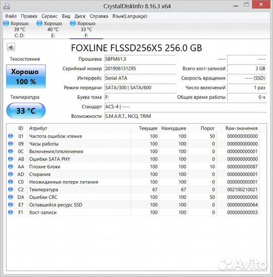 SSD диск foxline