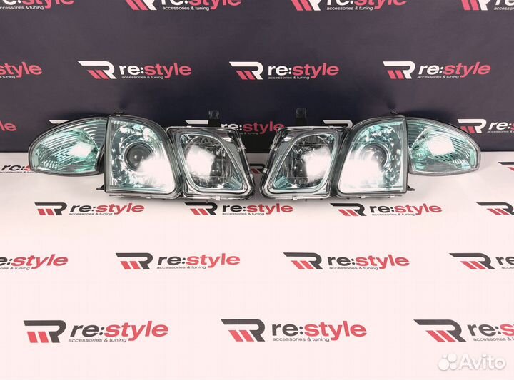 Фары Lexus LX470 Галоген Зеленые