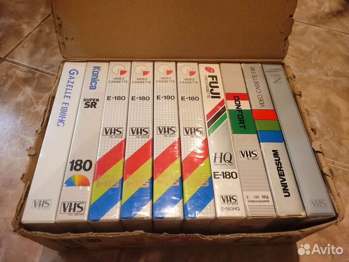 VHS видеокассеты Agfa, Raks, Sony, TDK и другие