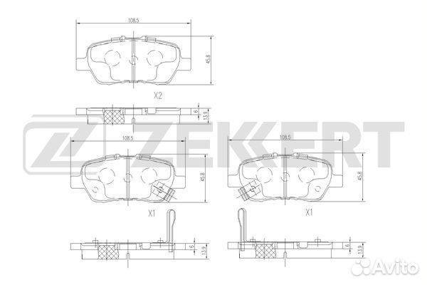 Колодки торм. диск. задн. Honda Odyssey III 05