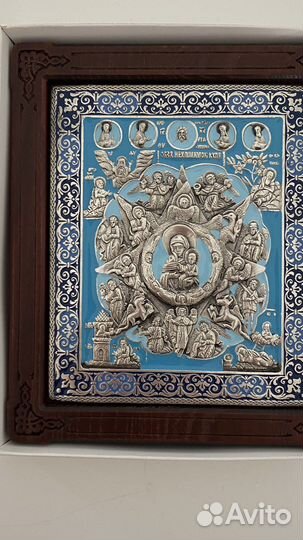 Икона серебро Неопалимая купина