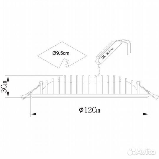 Светильник встраиваемый светодиодный