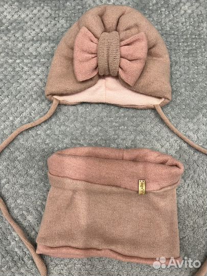 Зимний Комплект шапка и снуд для девочки