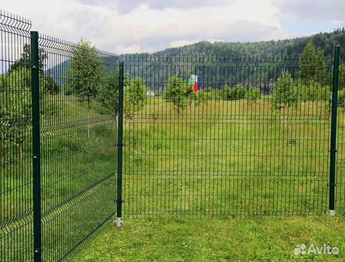 Забор из 3D сетки коричневой + Установка