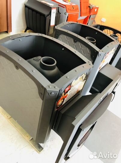 Чугунная печь для бани с панорманой дверцей Былина