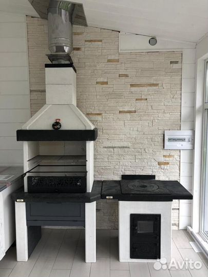 Печь под казан «Князь» белая. С гарантией