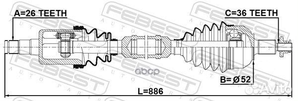 Привод в сборе правый skoda rapid 2314-pvrh 231