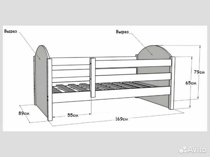 Детская односпальная кровать