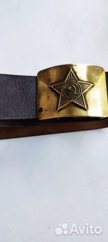 Ремень кожаный солдатский СССР С латунной пряжкой купить в Москве ...