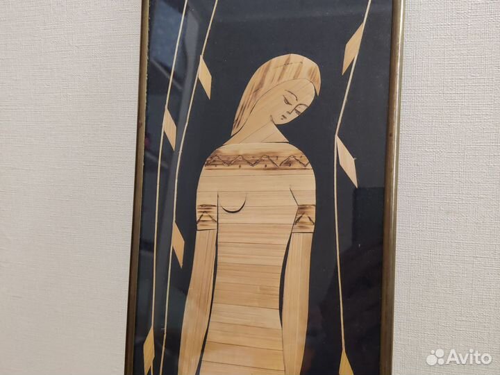 Картина из соломки настенное панно СССР