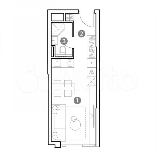 Апартаменты-студия, 24,1 м², 5/29 эт.