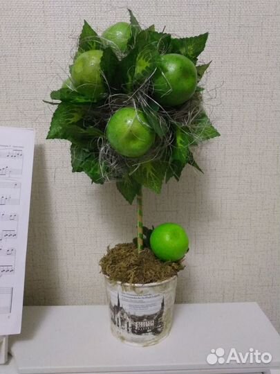 Топиарий Зелёное яблоко ручная работа