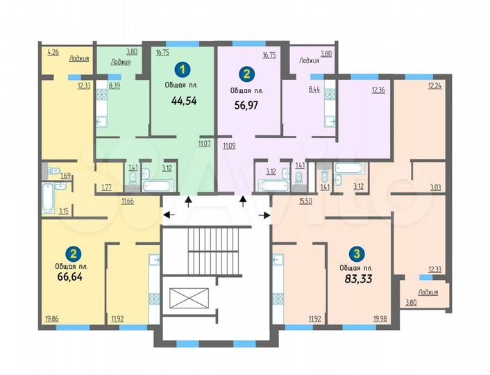 2-к. квартира, 66 м², 3/10 эт.