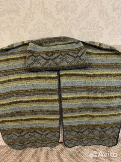 Шапка и шарф женские шерсть исландская