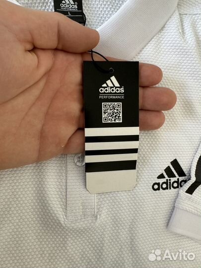 Polo мужское adidas белая