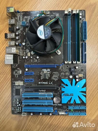 Материнская плата Asus p7p55 lx + проц + озу
