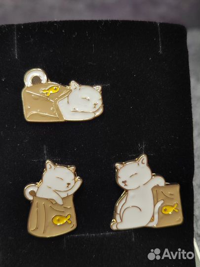 Броши-значки Котики набор