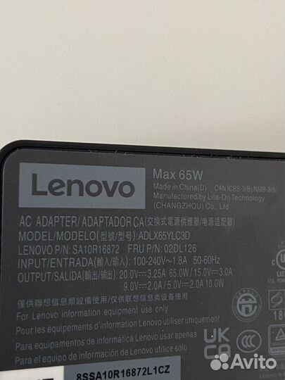 Блок питания Lenovo type-c 65w