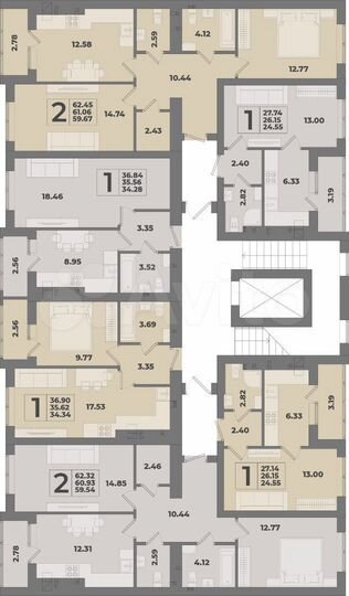 2-к. квартира, 62,5 м², 5/10 эт.