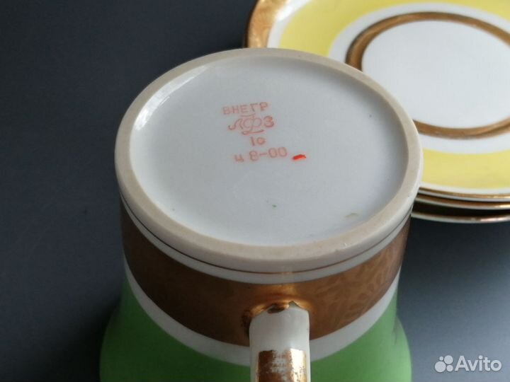 Чайные пары лфз жёлтое зелёное крытье позолота