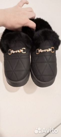 Утеплённые мокасины - тапочки