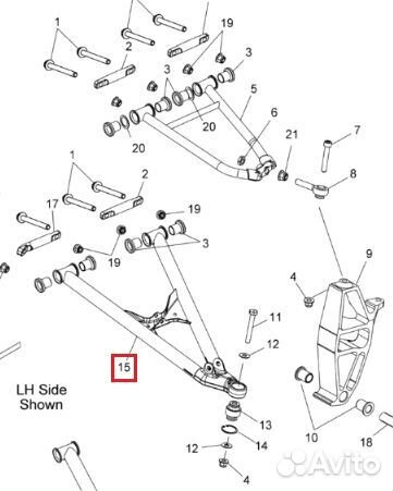 SM-08183R SPI Рычаг Нижний Правый Черный Для Polaris 2204423-067, 2204423-458, 1823534-458, SM-08184