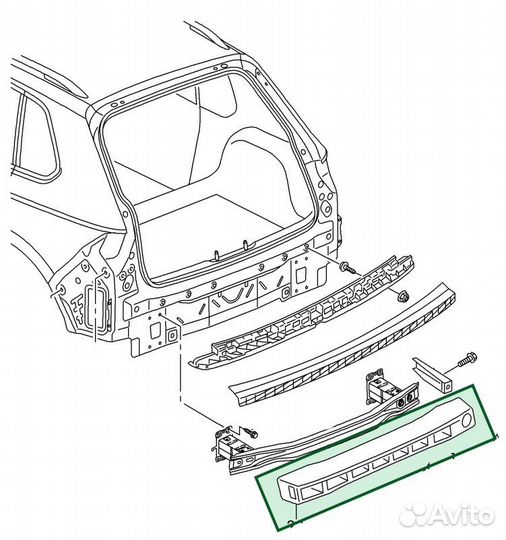 Абсорбер заднего бампера Skoda Kodiaq NS7