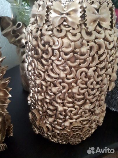 Самодельные вазы из макарон