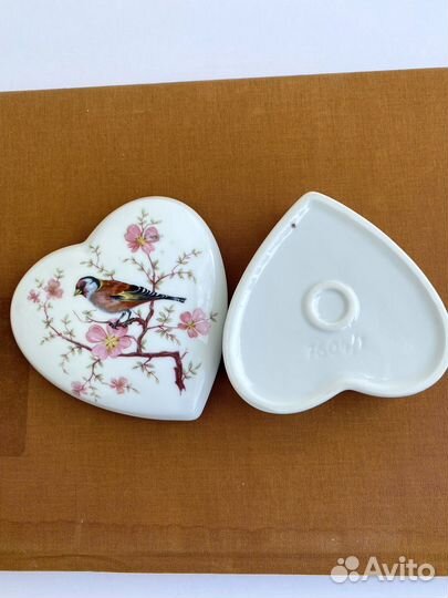 Керамическая винтажная шкатулка сердечко Германия