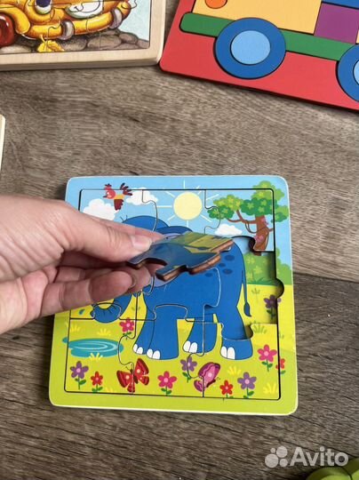 Деревянные пазлы вкладыши