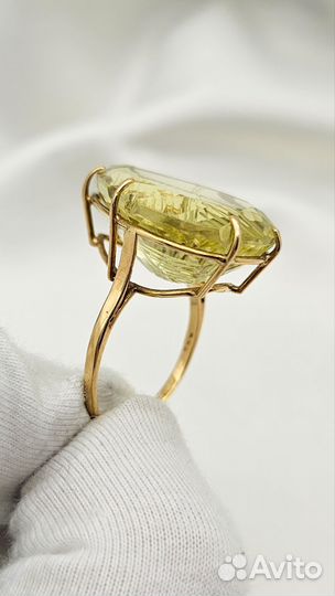 Золотое кольцо с цитрином 585/8.94/20р