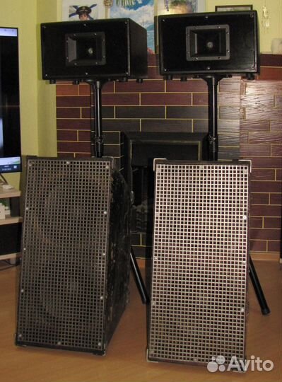 Колонки Frank Audio 2100W Рупоры Сабвуферы Штативы