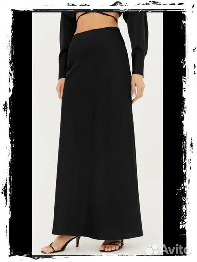 Атласная юбка миди