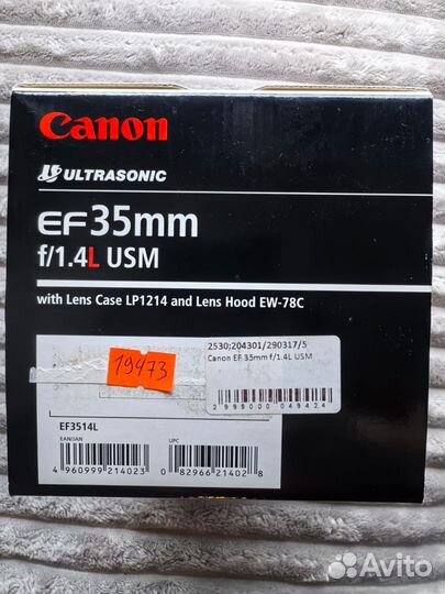 Фотообъектив canon ef 35 f/1.4L usm