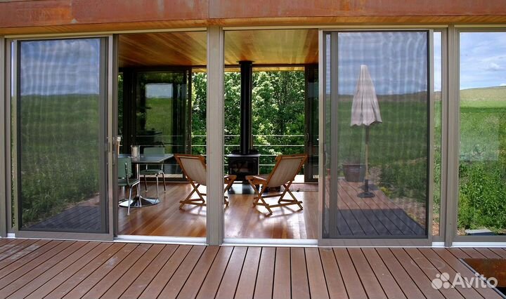 Алюминиевые раздвижные двери для террасы