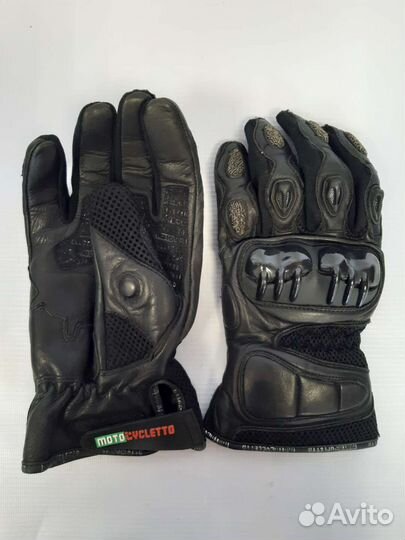 Мото перчатки кожа, L