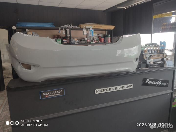 Бампер задний хендай солярис 2011-14 белый