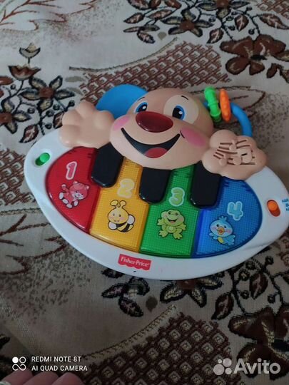 Пианино щенок Fisher Price,обучение цифрам на русс