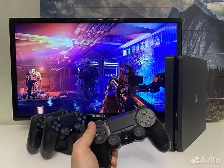 Sony playstation 4 Slim PS4 (600 игр в комплекте)