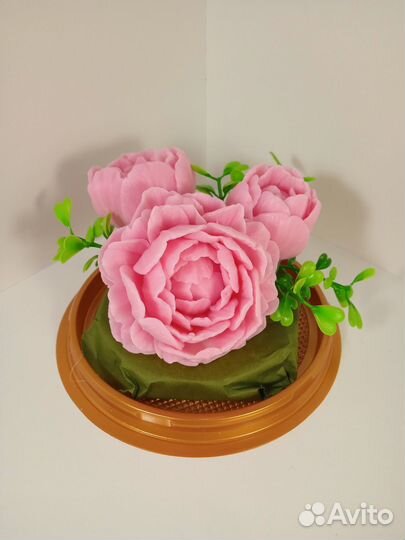 Мыло ручной работы, мини букеты в куполе