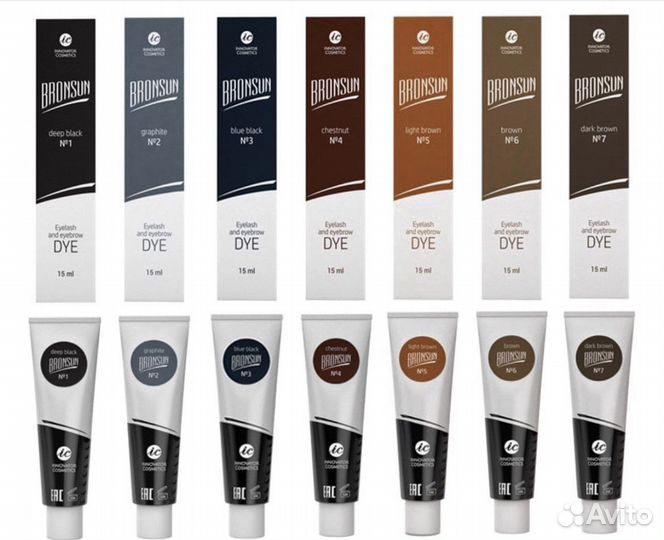 Краска Bronsun для окрашивания бровей и ресниц
