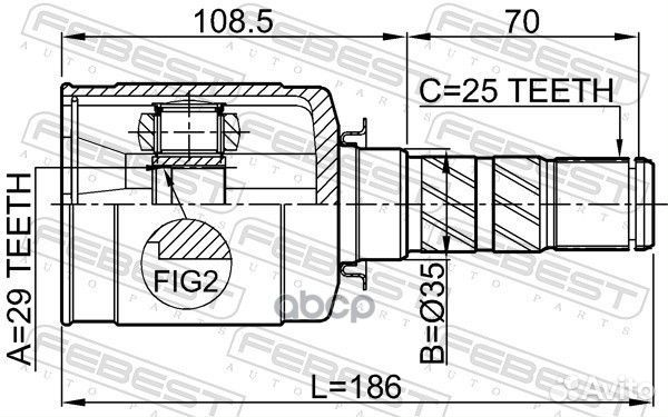 ШРУС 0811-B13 0811-B13 Febest