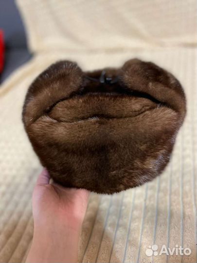 Норковая шапка мужская ушанка