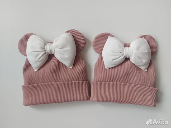 Шапка для девочки демисезонная 6-12 месяцев