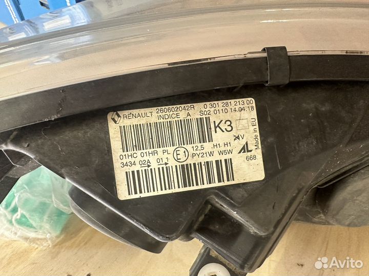 Фара левая рено каптюр