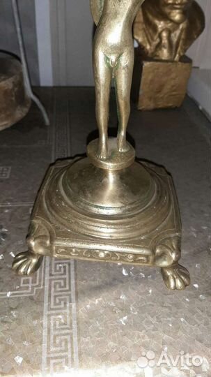 Фруктовница позднего ссср, латунь, хрусталь