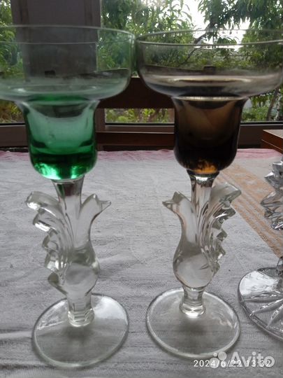 Подсвечник гусь хрустальный